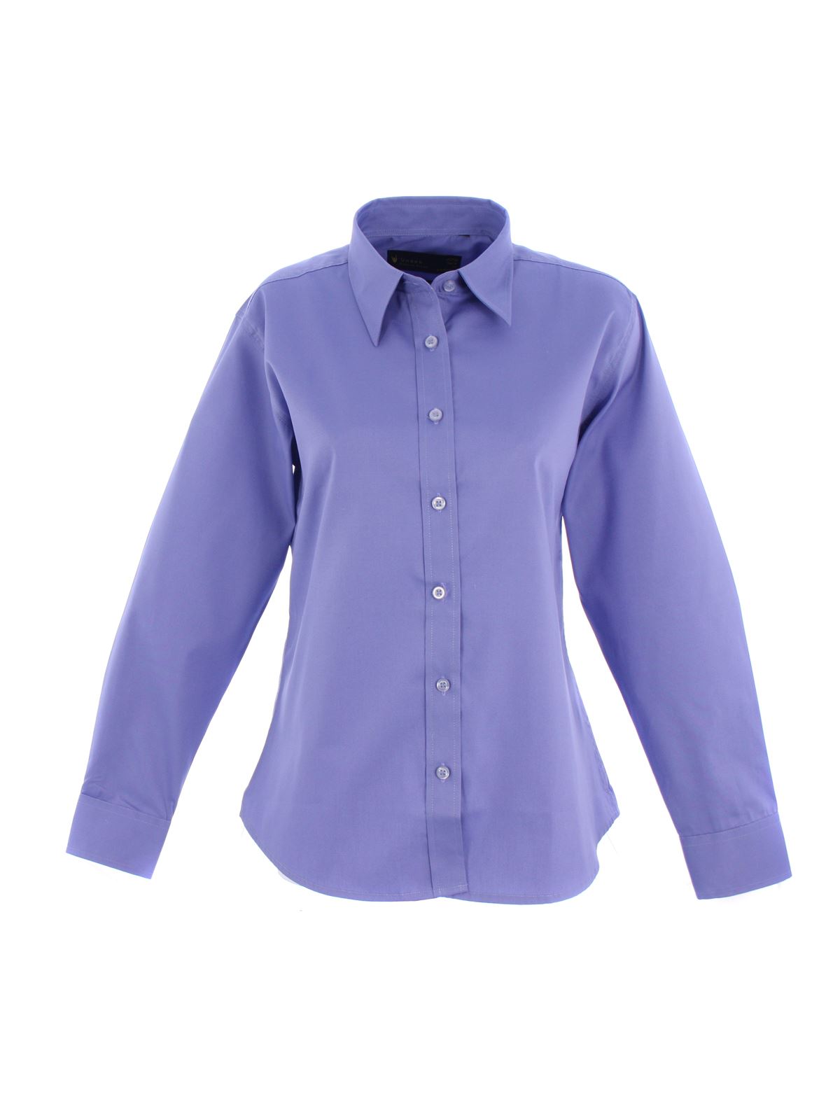 Uneek Ladies' Pinpoint Oxford Shirt - Mid Blue - 3XL