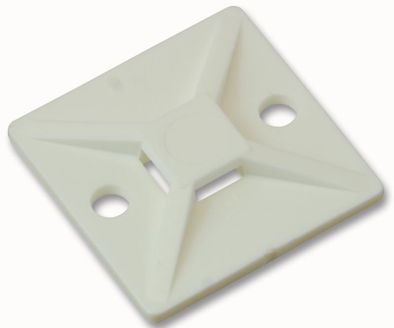 HELLERMANNTYTON Cable Tie Base, Nylon 6.6, 28mm, 50 Pack