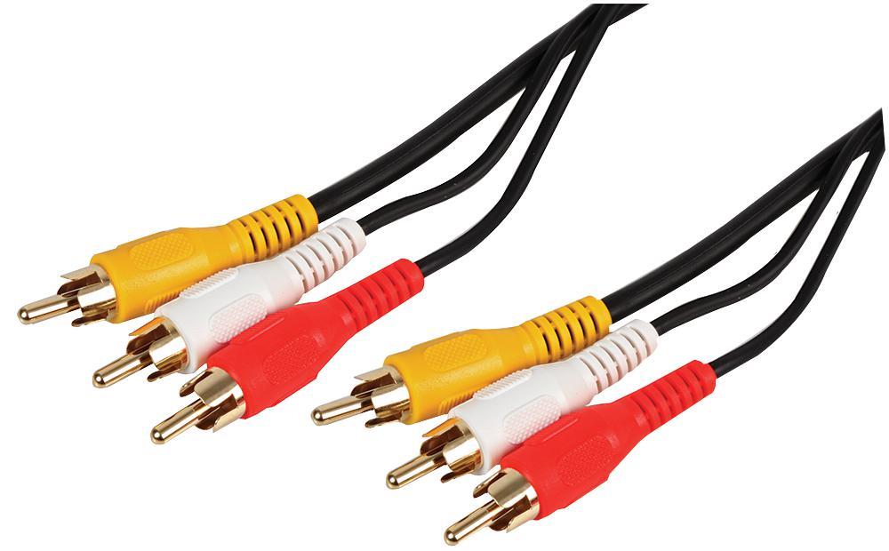 Pro Signal - RCA Leid Hi-Fi 3x Fir go 3x Fir, 2m, Dubh