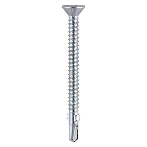 Timco - Screwdóirí Tógála Miotal 5.5x100mm, Sinc, Pacáiste 100