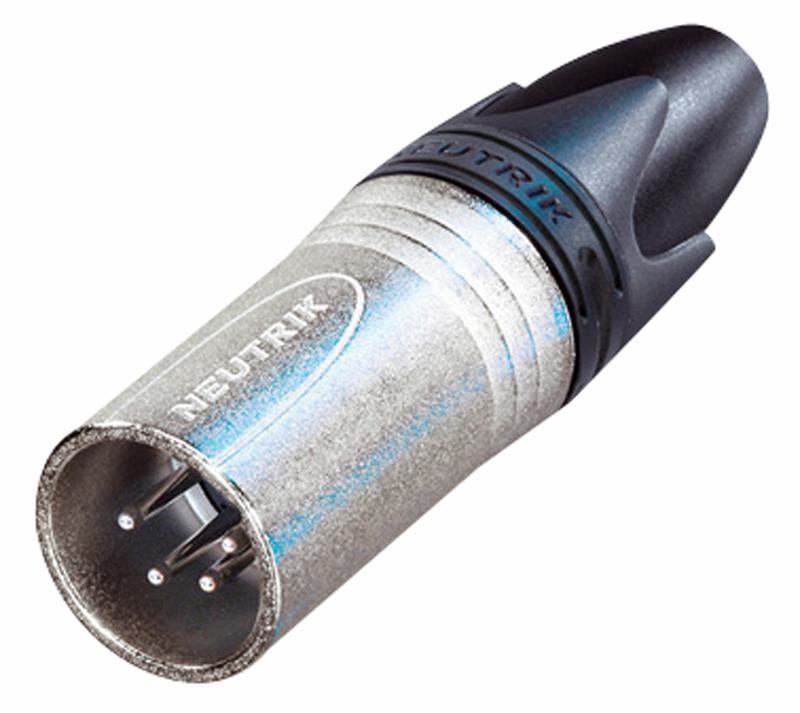 NEUTRIK NC4MXX 4-Pole Male XLR Plug, Nickel Housing