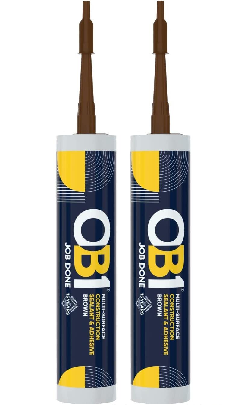 OB1 Brown Multi-Surface Construction Sealant & Adhesive, Pack of 2