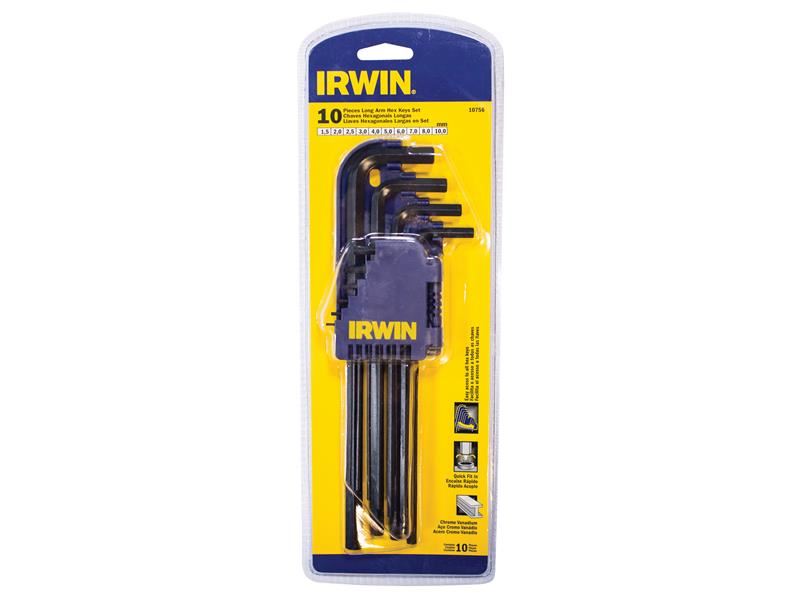 IRWIN מערך מפתחות משושה ארוכים מטרי, 10 חלקים T10756