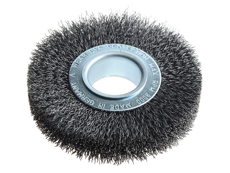 Lessmann スチールワイヤーホイールブラシ 100mm x 20-22mm アダプター付き