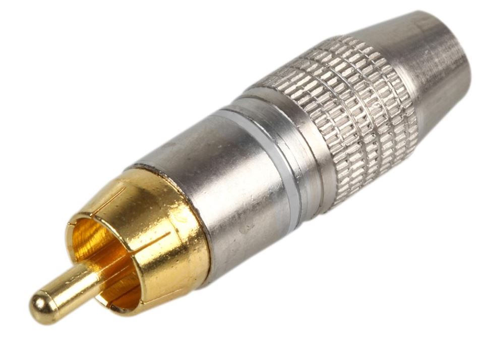 PRO SIGNAL Metal RCA Phono Plug, White, 5-6mm Cable