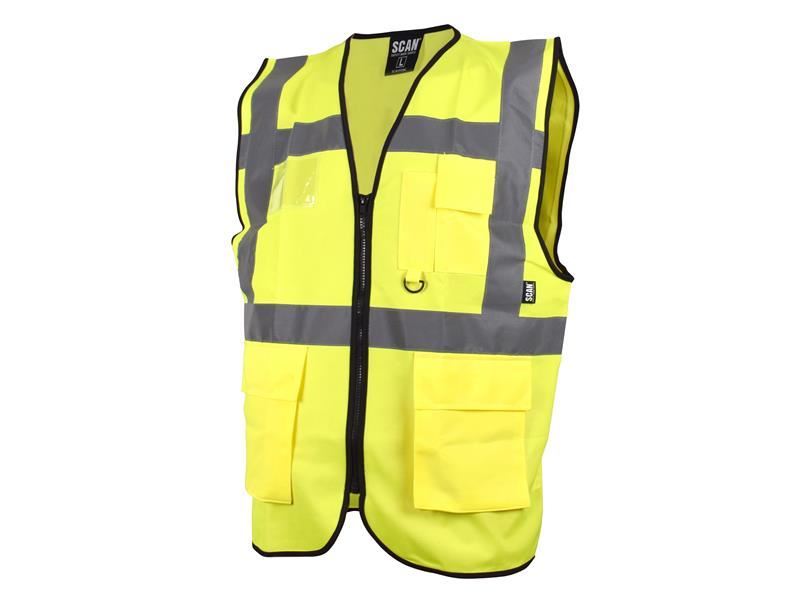 Scan Hi-Vis Utility Waistcoat - Large (44in), Yellow