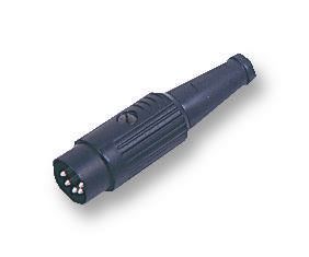 DELTRON 3-Pin Black Standard DIN Plug, Metal Body