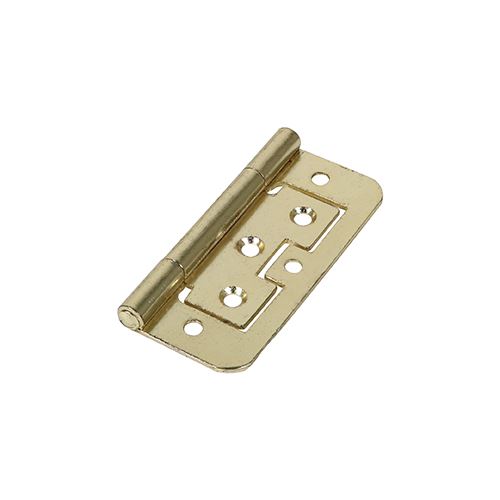 Timco Flush Hinge 75x51mm, Electro Brass Finish, Steel, 2-Pack