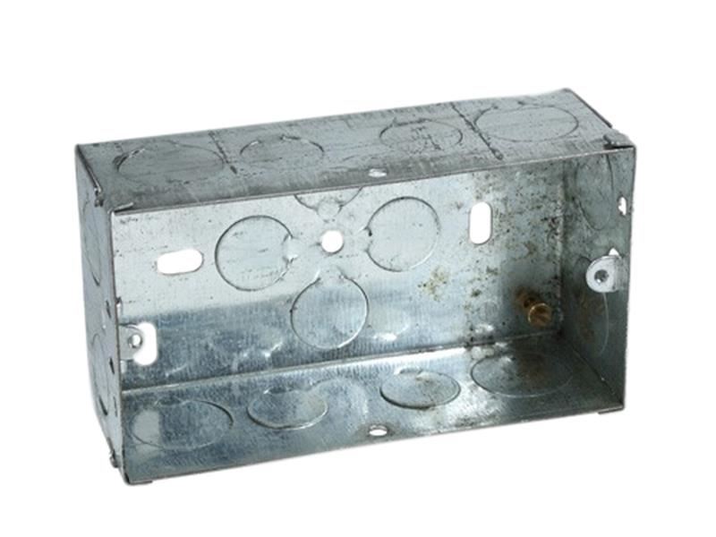 Axiom Electrical - Μεταλλικό Κιβώτιο Διπλής Πρίζας, Γαλβανισμένο Ατσάλι, 35mm (