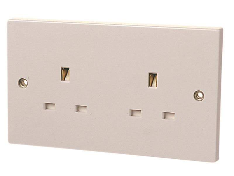 Dencon Ungeschaltete Steckdose 2-fach 13A, weiß