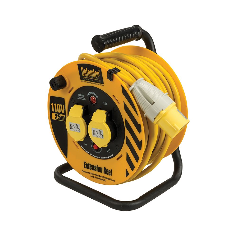 Defender Kabeltrommel 2,5mm² 2-Wege 16A 25m - 110V