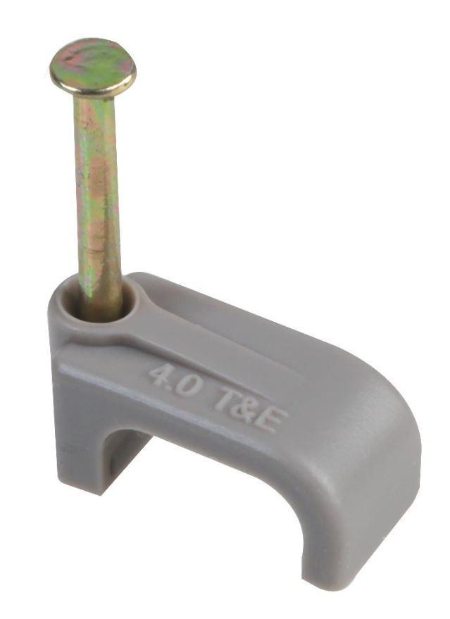 PRO POWER Clip per Cavi Bipolari e Terra 4mm, Grigio, Confezione da 100