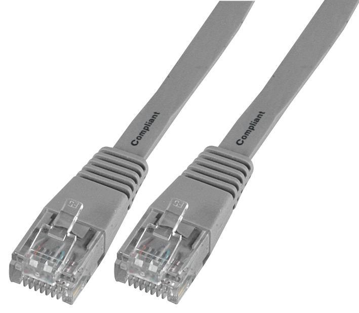 PRO SIGNAL Cabo de Rede Ethernet Cat5e LSOH Plano, 10m, Cinzento