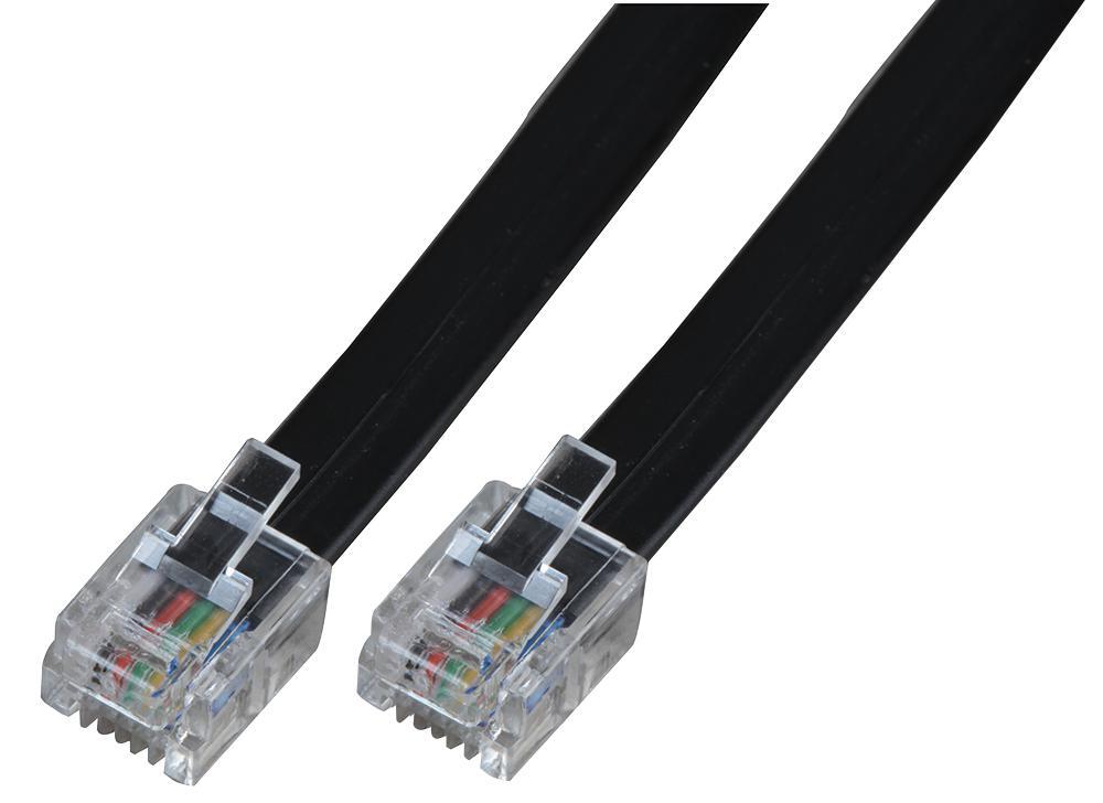 PRO SIGNAL RJ12 to RJ12 Telephone Lead, 3m Black