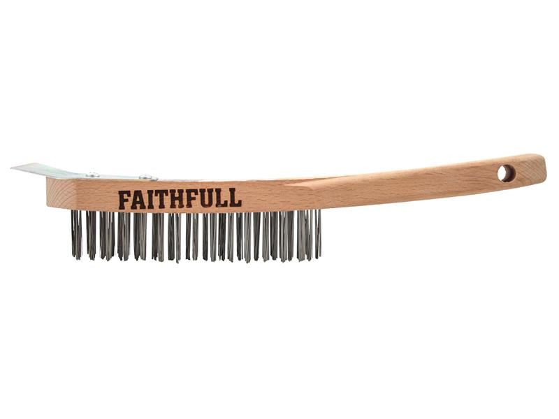 Brosse à récurer légère Faithfull avec grattoir, quatre rangées