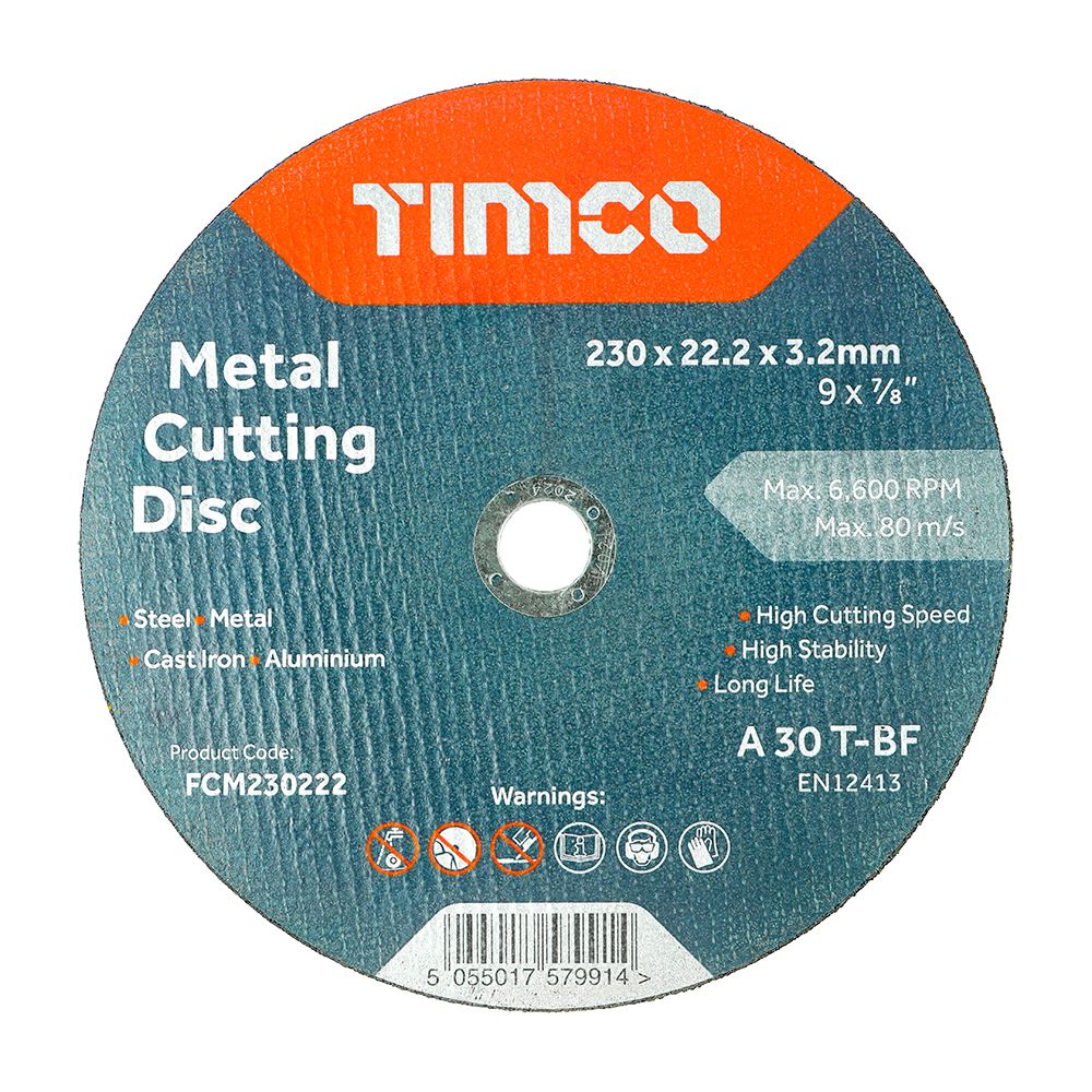 Disco a Tazza Abrasivo Legato Timco 230mm x 22,2mm, Confezione da 25