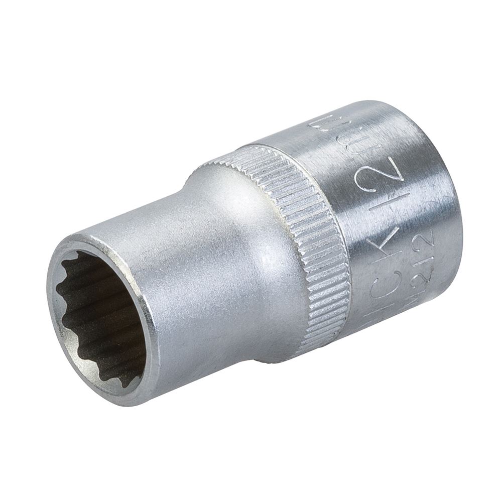 King Dick 1/2 Inch Socket 12mm, 12-Point, Nickel Chrome