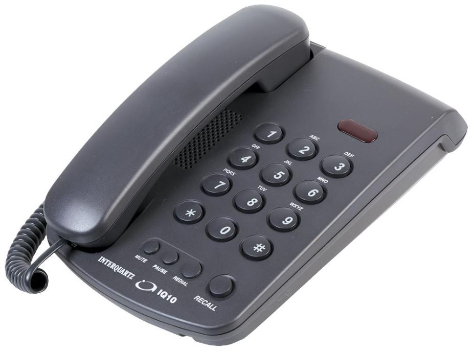INTERQUARTZ Voyager IQ10 Teléfono Analógico para Oficina, Negro