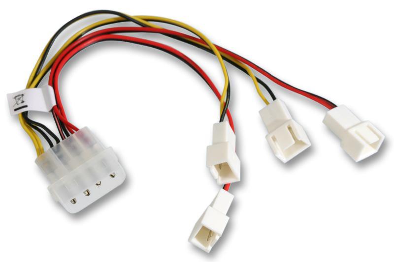 AKASA メールMolex LP4 4x PWMファン接続ケーブル