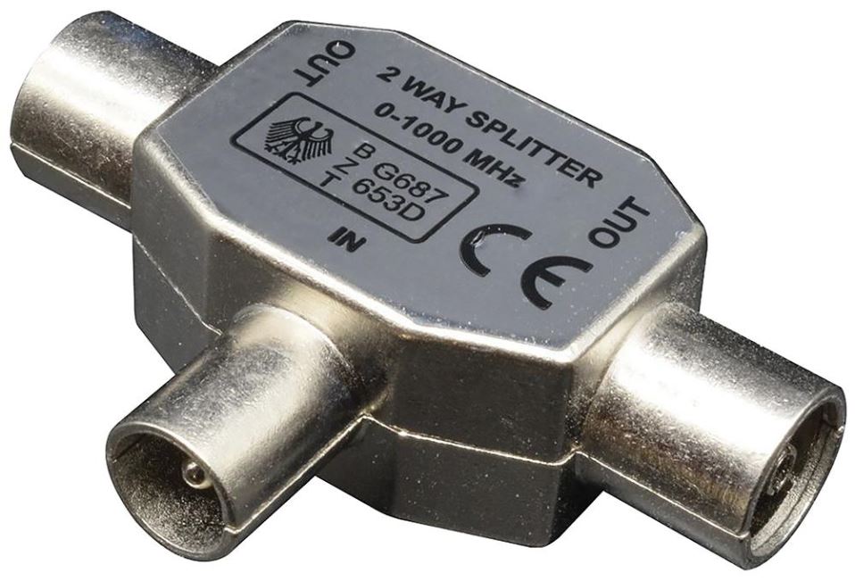 BLAKE UK Μεταλλικός Coaxial T-Splitter, 2-Way