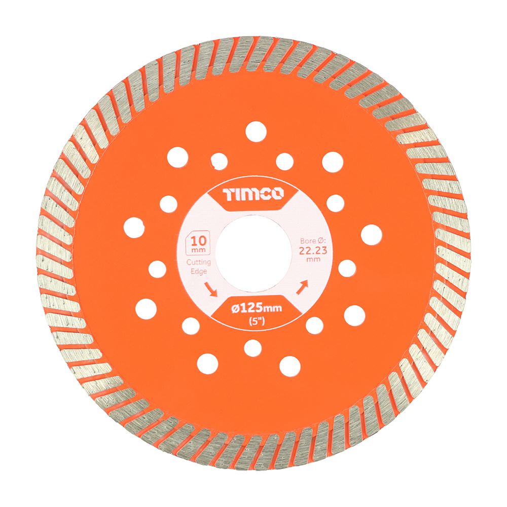 Timco 125mm Premium Turbo Diamond Blade, Hardened Steel