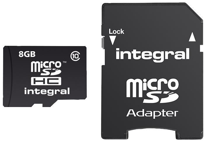 INTEGRAL Cartão MicroSDHC UltimaPro 8GB com Adaptador SD, 90MB/s