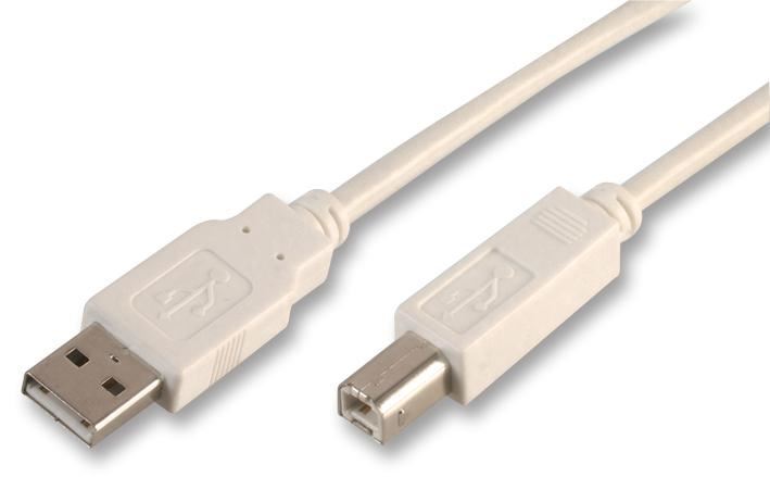 PRO SIGNAL USB A to B Cable, 1.8m, White, USB 2.0