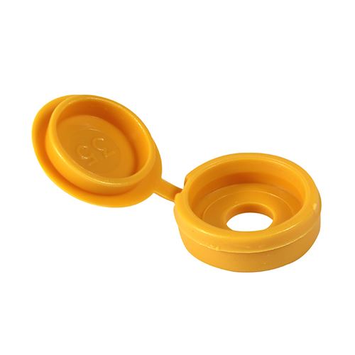 Timco Hinged Screw Caps, Small, Yellow (Fits 3.0-4.5mm Screws, Pack of 100)