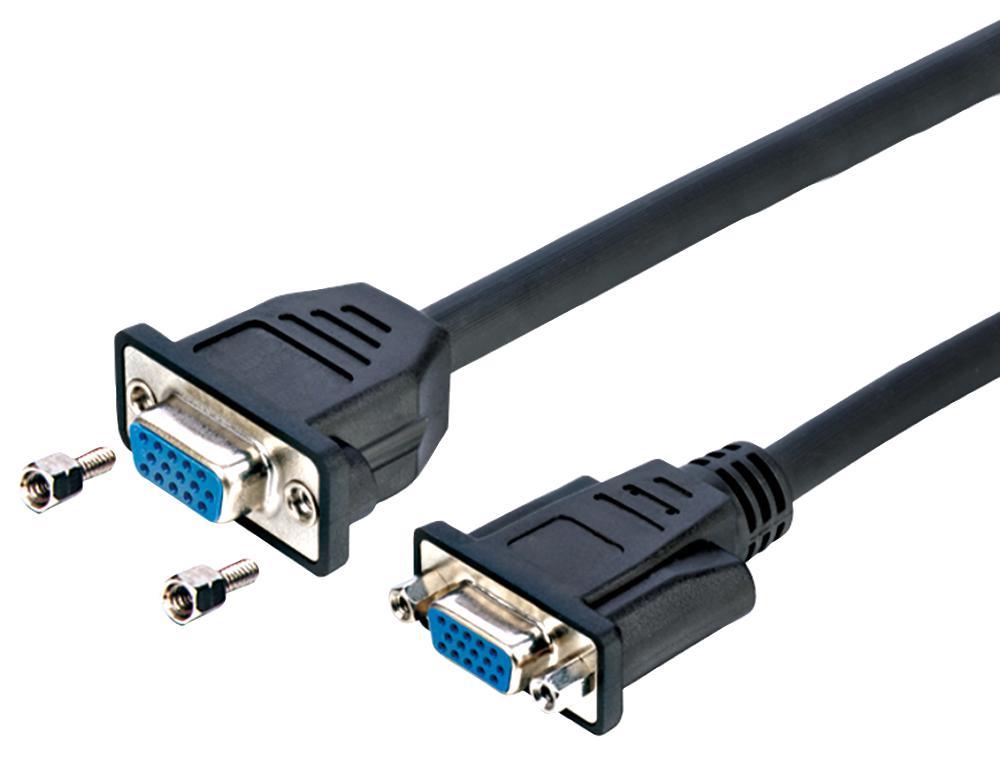 Pro Signal 15-Pin VGA Female to Female Panel Mount Adaptor, Black, 300mm