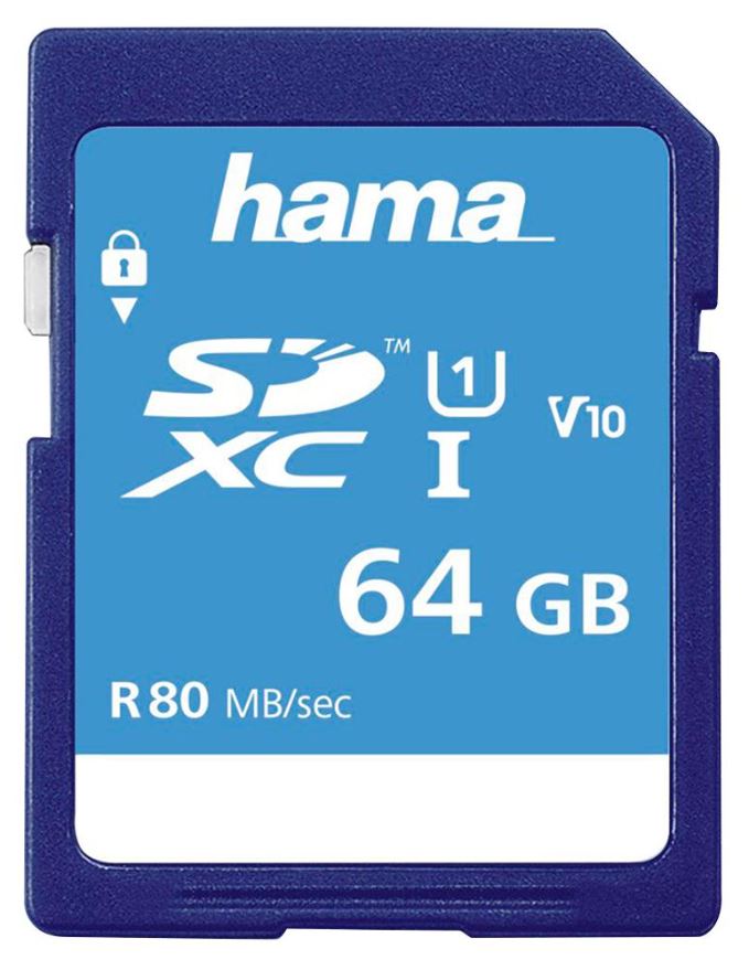 HAMA - Kad Memori SDXC UHS-1 Kelas 10 64GB 80MB/s