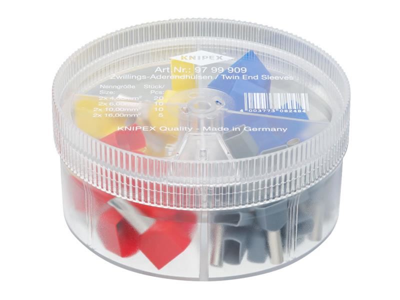 Knipex Caixa com 45 Terminais Duplos Isolados para Cabos