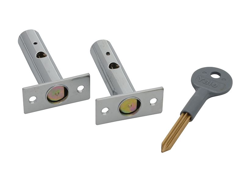 Yale PM444 Door Security Bolts, Chrome Finish, Pack of 2