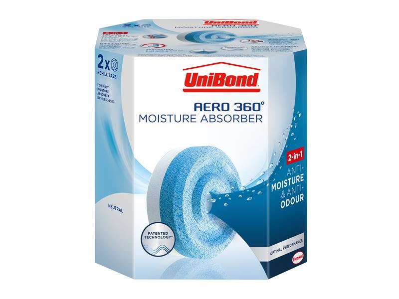 UniBond AERO 360° Vochtvreter Neutraliserende Navullingen, Pack of 2