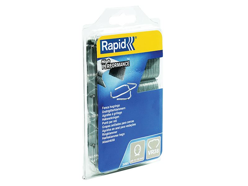 Rapid VR38 Hog Rings, Pack of 300, 4-14mm