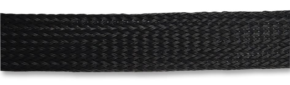 PRO POWER Zwarte Polyester Gevlochten Slang 25mm × 25m