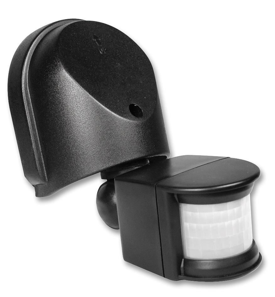 ETERNA Sensor PIR Externo 180° Autónomo, Negro