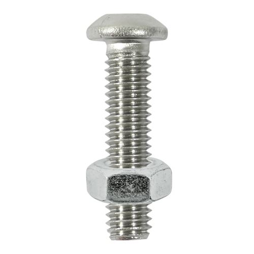 Timco M6 x 12mm Stainless Steel Button Head Socket Screws & Hex Nuts (8 Pieces)