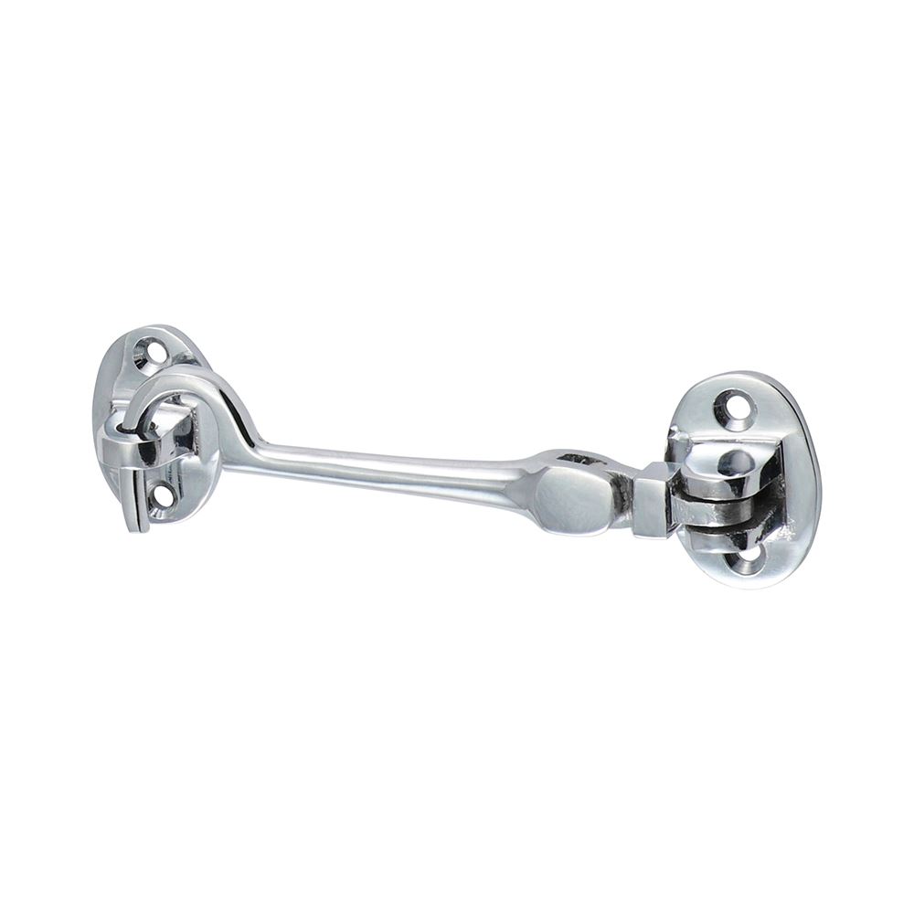 Timco - Crochet de porte articulé 100mm, Laiton chromé poli