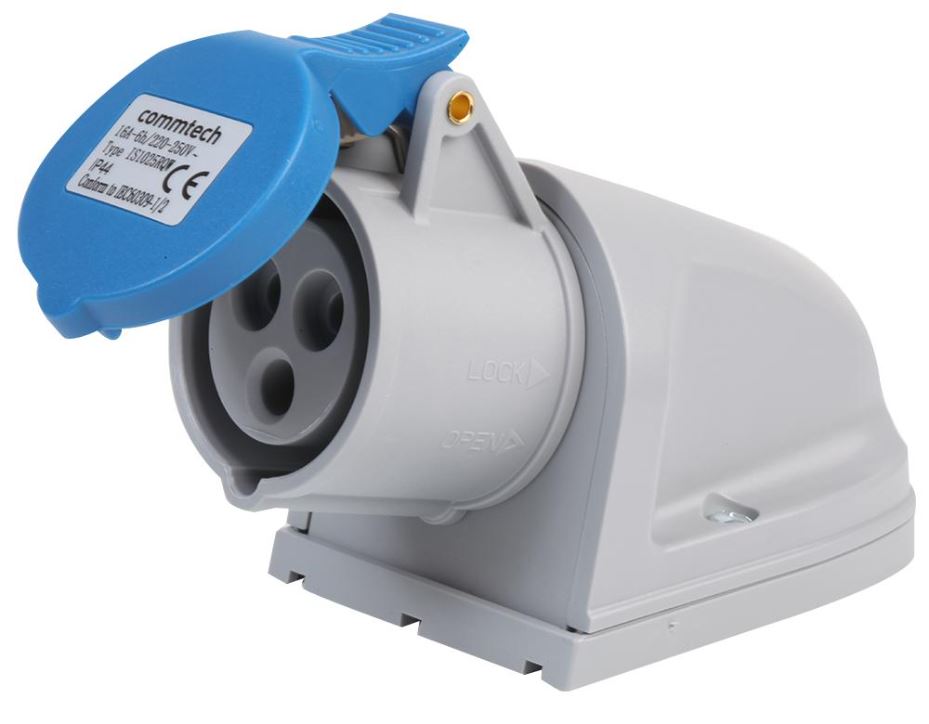 PRO ELEC zásuvka CEE 16A, 230V, nástěnná, modrá, IP44