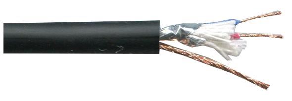 Câble microphone blindé PRO ELEC 2 conducteurs, cuivre, 100m, noir