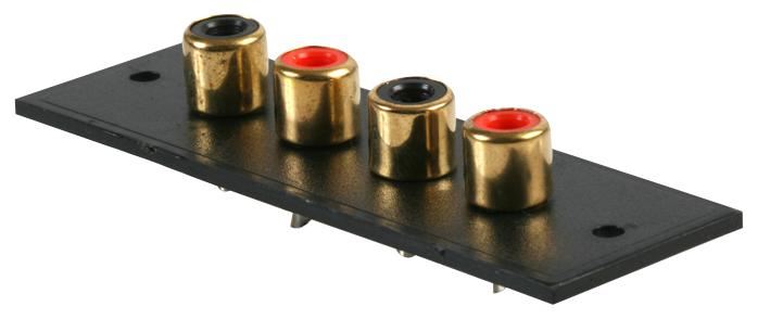 HiLo Piastra RCA con 4 Connettori Phono, Contatti Dorati