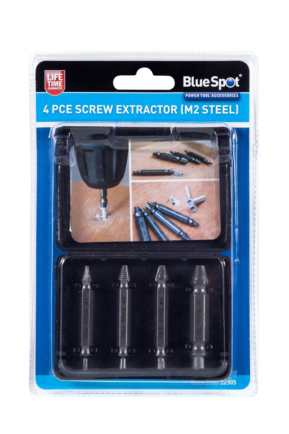 Blue Spot Tools Set da 4 Estrattori di Viti in Acciaio M2