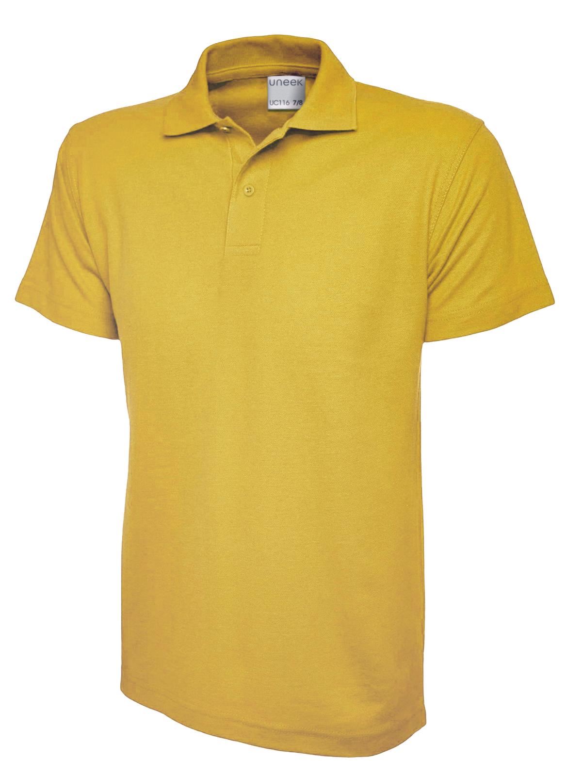 Uneek Unisex Ultra Cotton Polo Shirt - 5/6 Years - Yellow