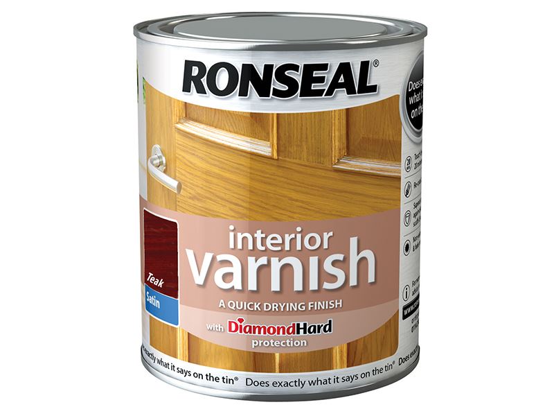 Vernis intérieur à séchage rapide Ronseal, Teck satiné, 750 ml