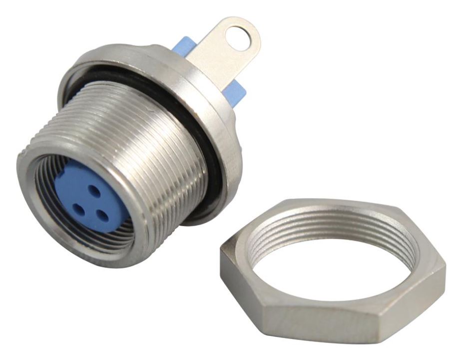 TE Connectivity T01 3-Way Panel Socket, Solder Socket