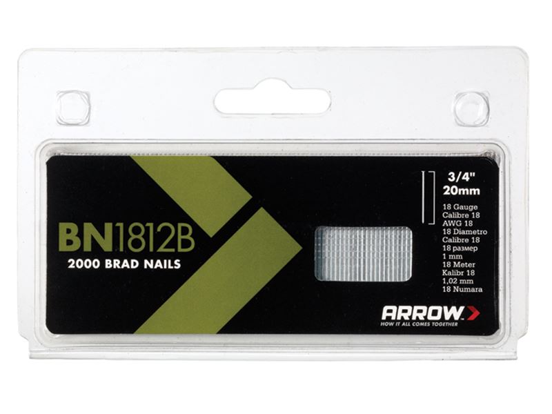 Arrow BN1812B Brown Head Brad Nails 20mm (Pack of 2000)