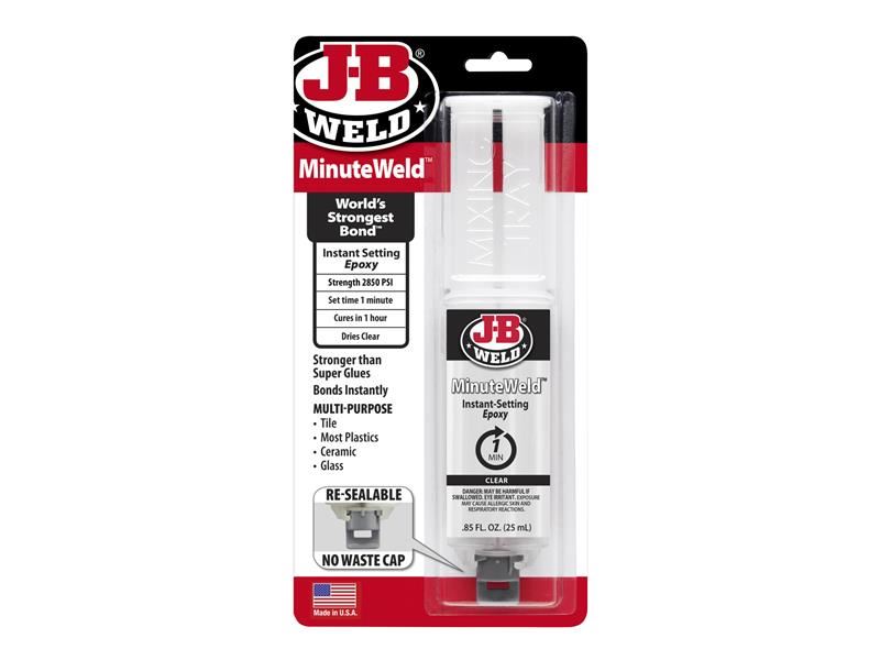 J-B Weld MinuteWeld Εποξείδιο Σύριγγα 25ml, Υψηλή Αντοχή, Γρήγορη Στερέωση