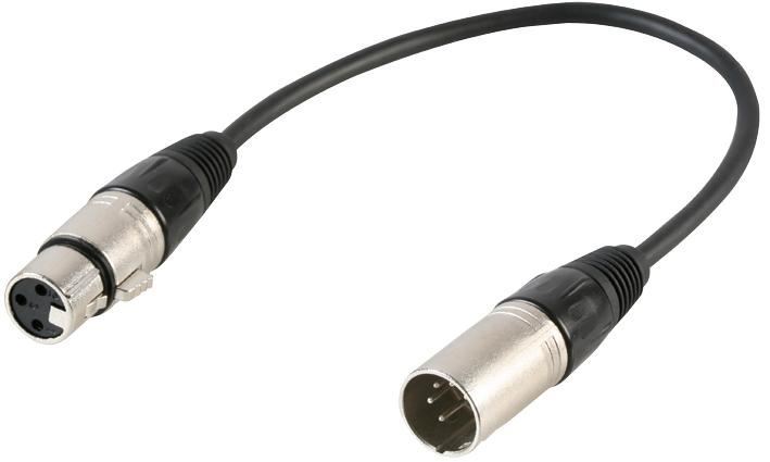 Câble adaptateur DMX Pulse 5 broches mâle vers 3 broches femelle, 0,22 m