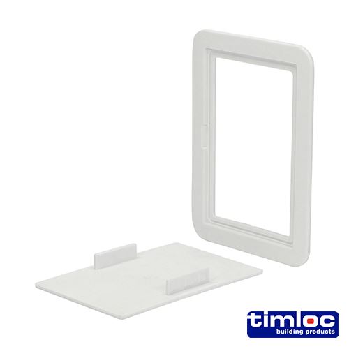 Timco לוח גישה פלסטיק עם תפס מהיר, לבן, 115 x 165 מ״מ