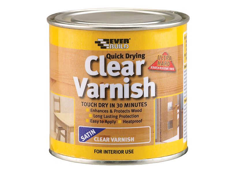 Everbuild Sika - Varnis Kayu Kering Pantas Satin Jernih 250ml